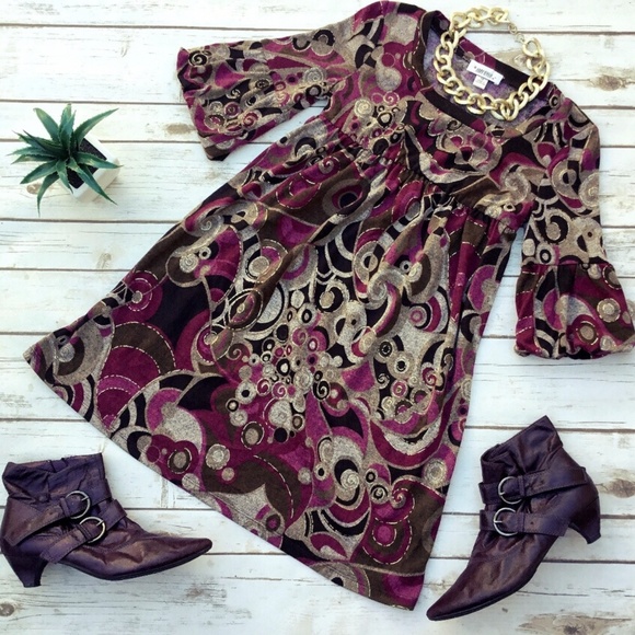 Amy Byer Other - Amy Byer Empire Waist Bell Sleeve Dress Tunic Top